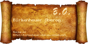 Birkenheuer Oberon névjegykártya